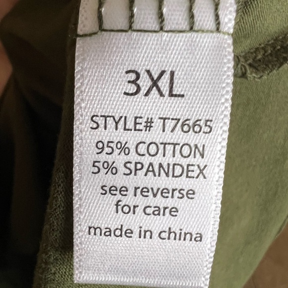 113. NEW Active Basic Olive V-Neck Long Sleeve Tee 3XL - Picture 5 of 5